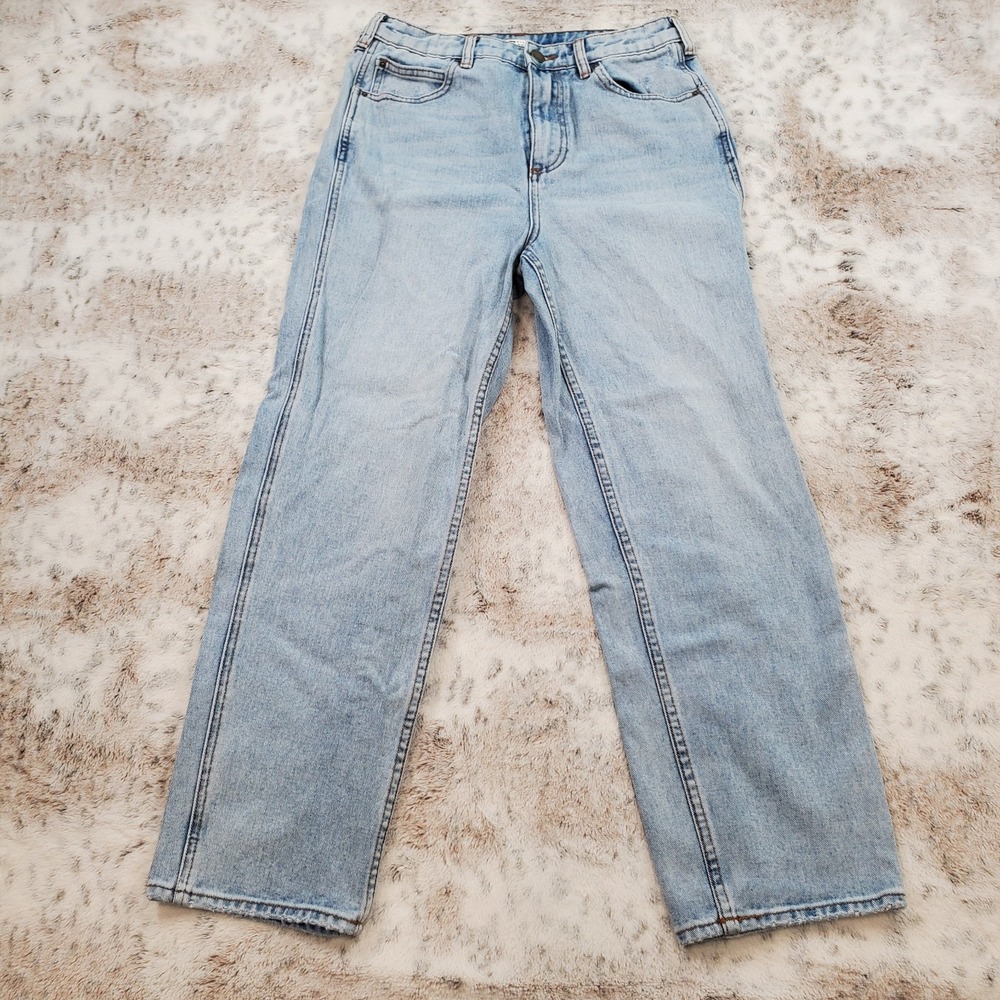 Billabong All Day Straight High Rise Jeans Women's Size 29 Light Wash Distressed